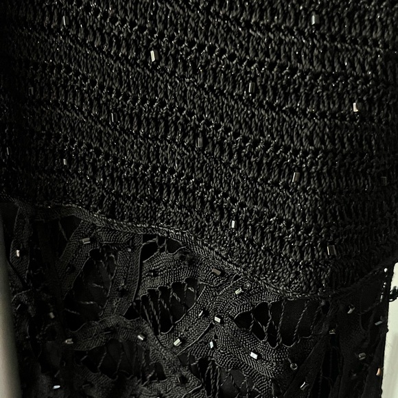 Black Beaded Midi Cocktail Dress - Picture 3 of 5